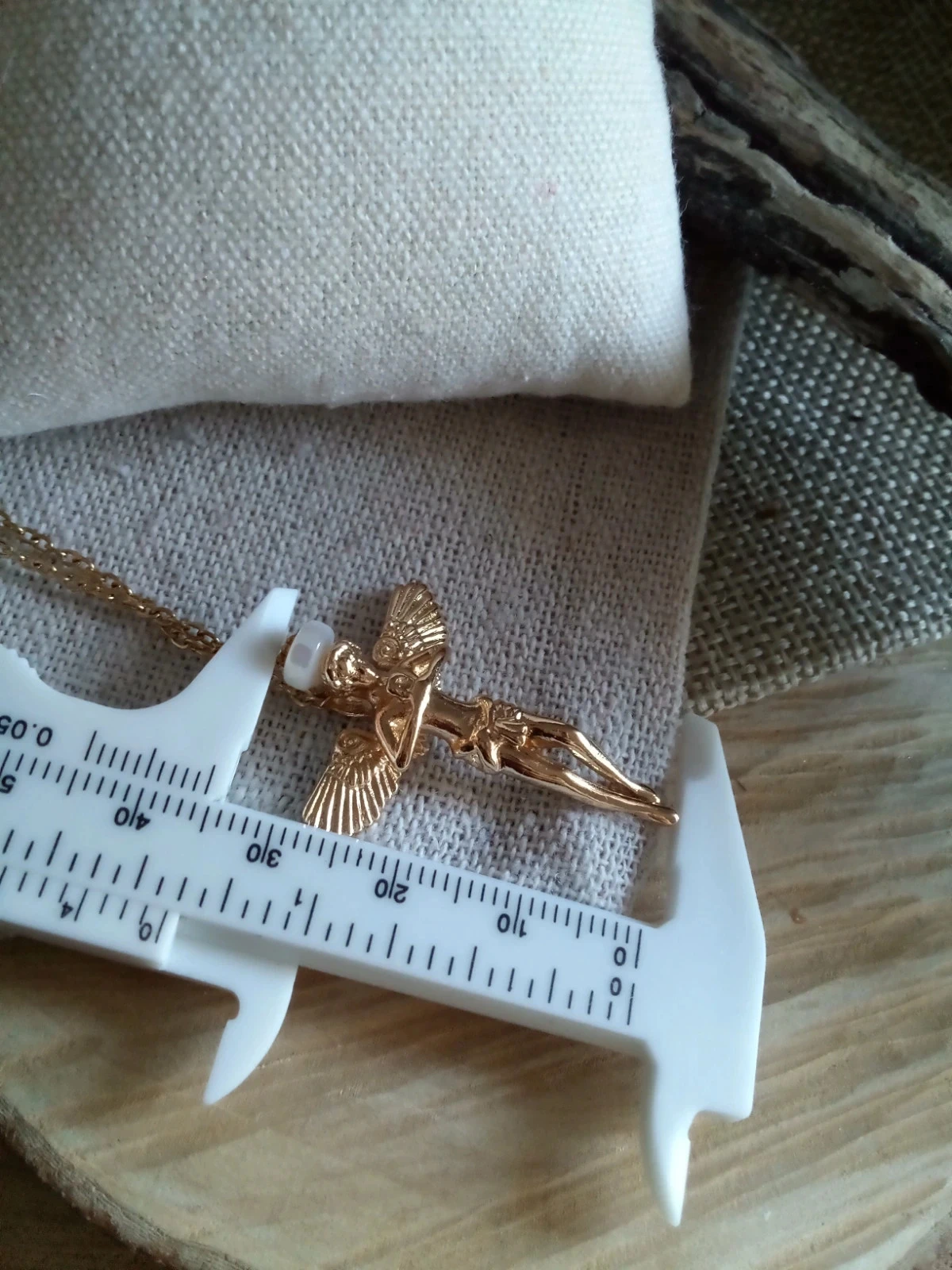 Engelen ketting met parelmoer steen – photo 2